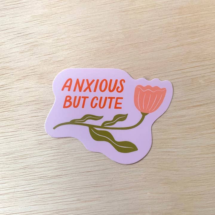 Odd Daughter Paper Co. – wholesale Sticker – Anxious but cute - Vinyl Mental Health Sticker1