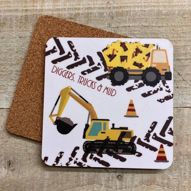 White Cotton Cards – wholesale Coasters – Coaster - Cute Diggers (C-K3)0