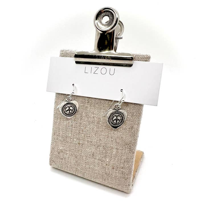 LIZOU - Wholesale Dangle Earrings - Peace Heart Small Earrings - E9-003