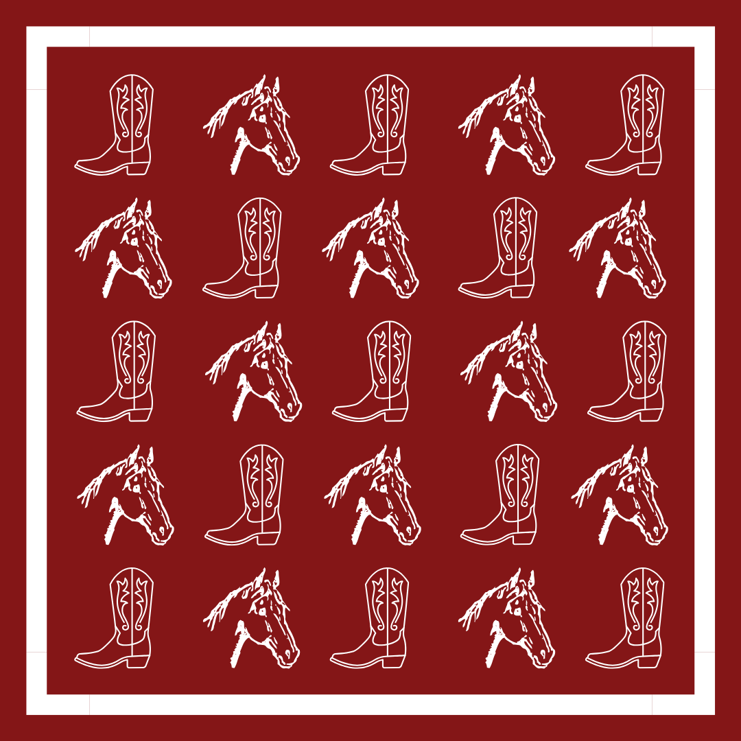 ALMA-MATER COLLECTION - Wholesale Scarf - Women's - Crimson & White Gameday Bandana Scarf (3 PRINTS)0