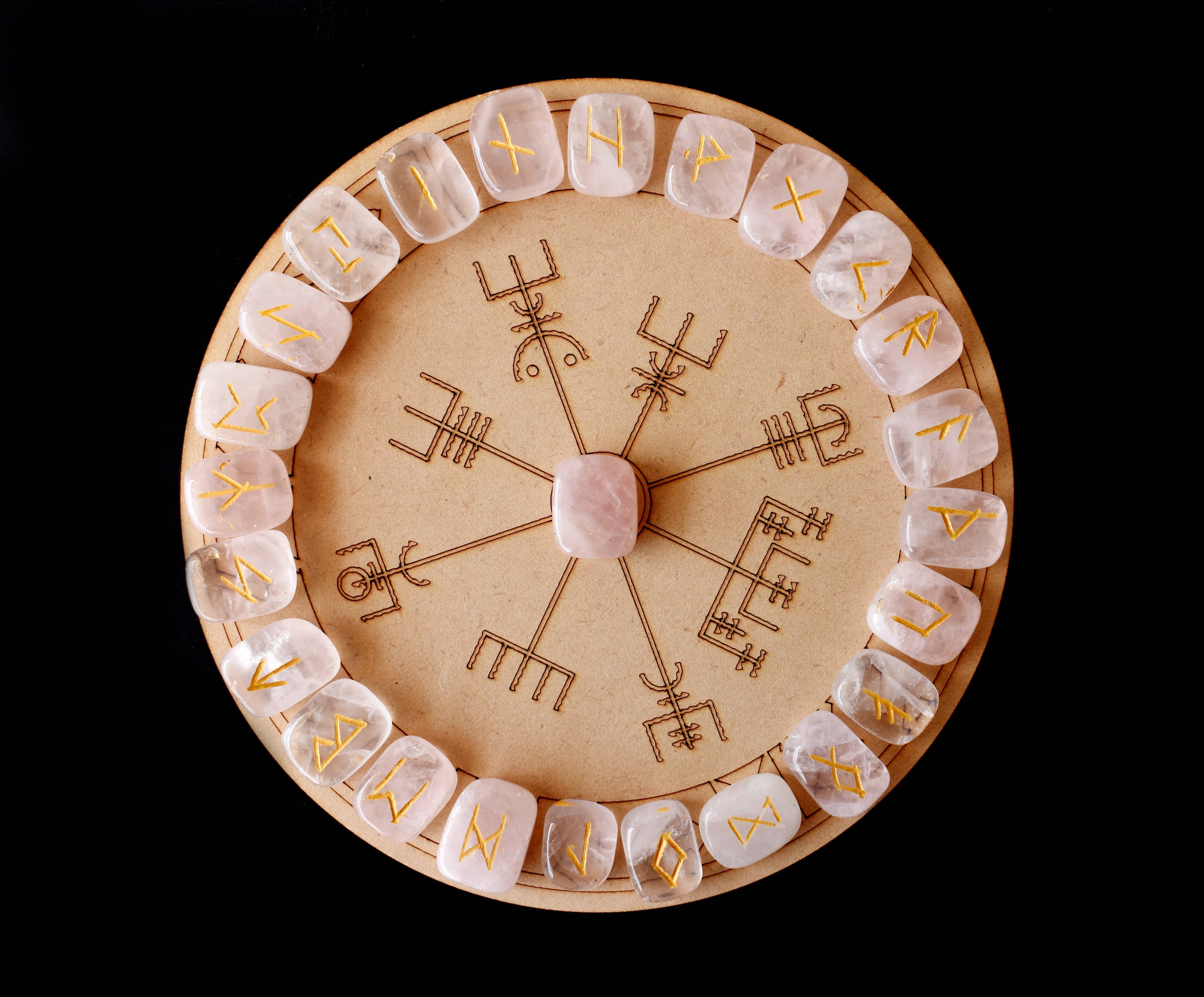 Soothing Crystals - Wholesale Spiritual Stone/Crystal - Futhark Rune Set | Rose Quartz | Rune Stones |Runic Crystals4