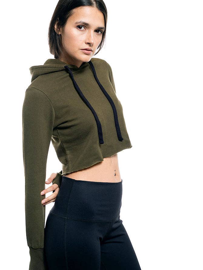 Organic Cotton Crop Hoodie for wholesale by Public Myth