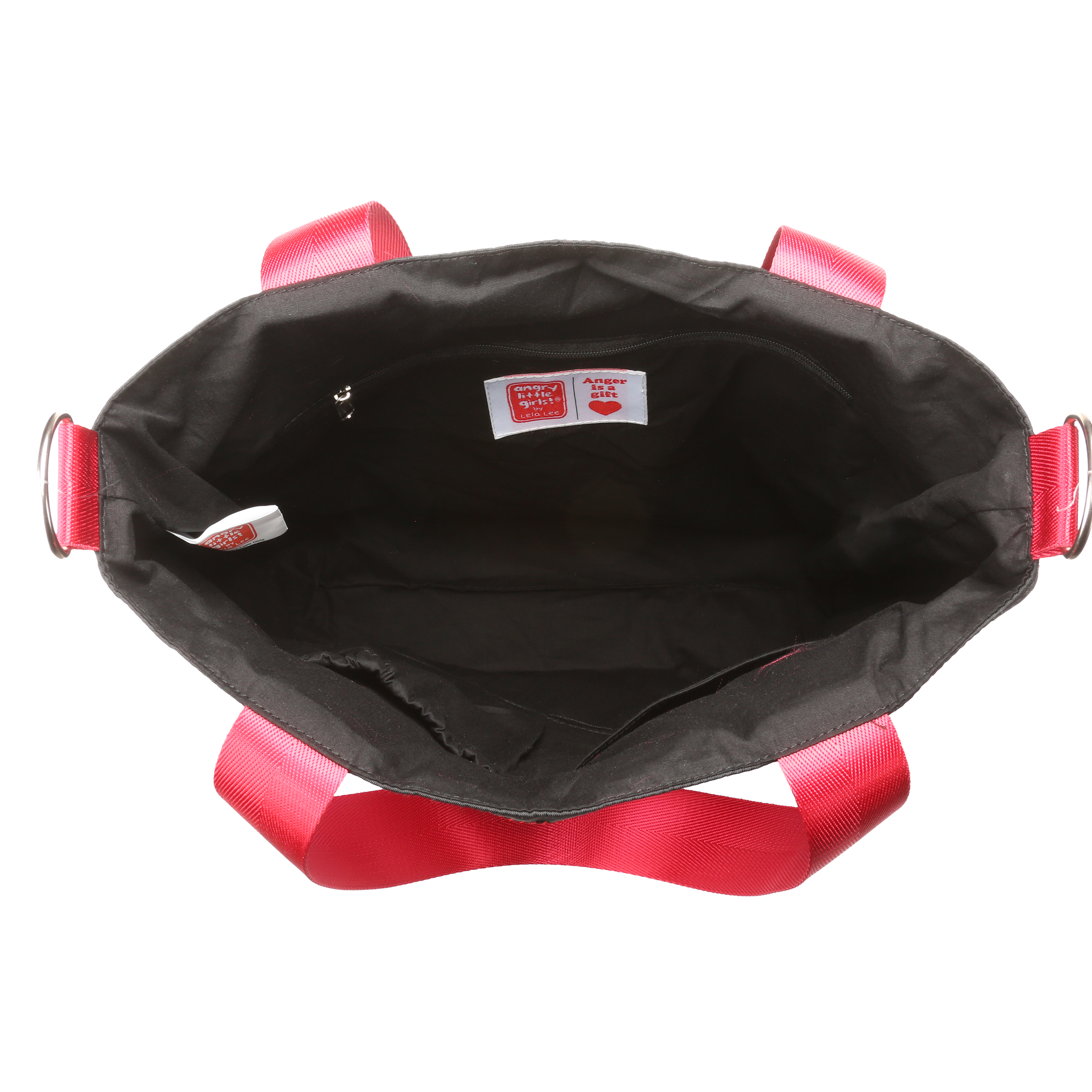 Angry Little Girls - Wholesale Tote Bag - Women's - Get Your Own Bag B*%@#! crossbody tote bag with front pocket2