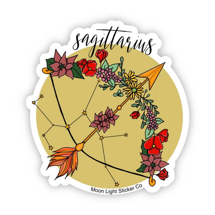 Sagittarius Sticker for wholesale by Moon Light Sticker Co