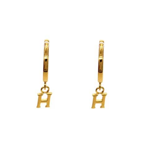 STERLING HUGGIE ER, LETTERA H, ORO per la vendita all'ingrosso da parte di Fabienne