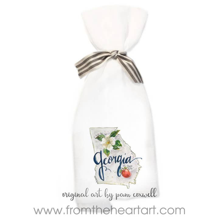Georgia Flour Sack Towel for wholesale by From The Heart Art