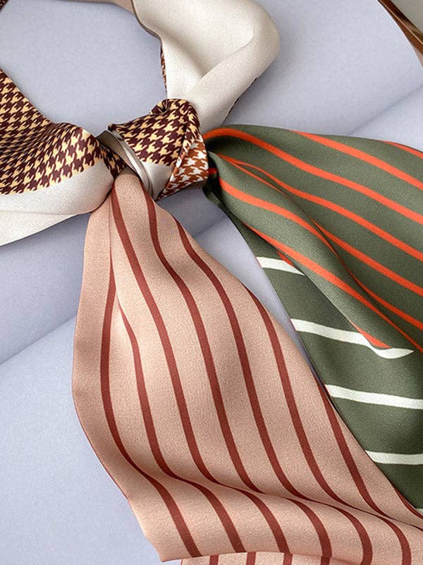 ShieldChic – wholesale Halsduk - Dam – Urban Silk Imitation Randig tryckt halsduk5