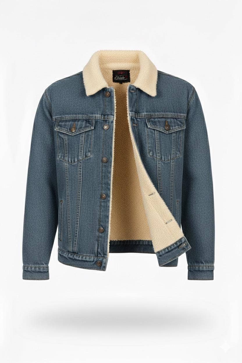 Galaxy By Harvic - Vente Veste en jean – homme - Veste en jean doublée sherpa pour homme Galaxy By Harvic1