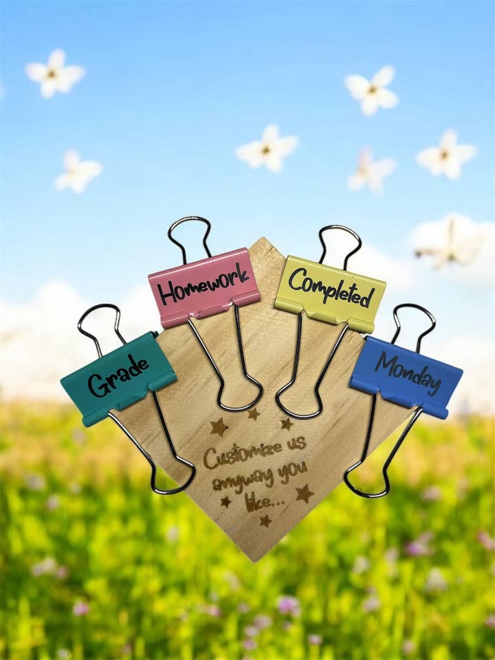 Clips de reliure personnalisés pour la vente par Mom & Son Laser Creations and More