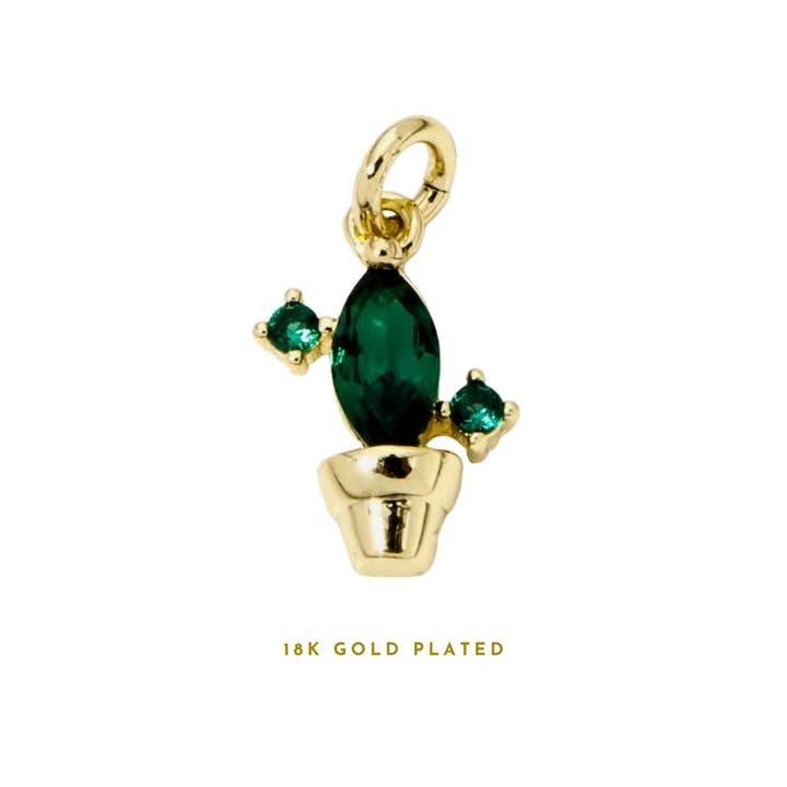 Coco Luna Collection - Wholesale Individuele bedel/hanger - Groene Diamante Cactus | Bedels