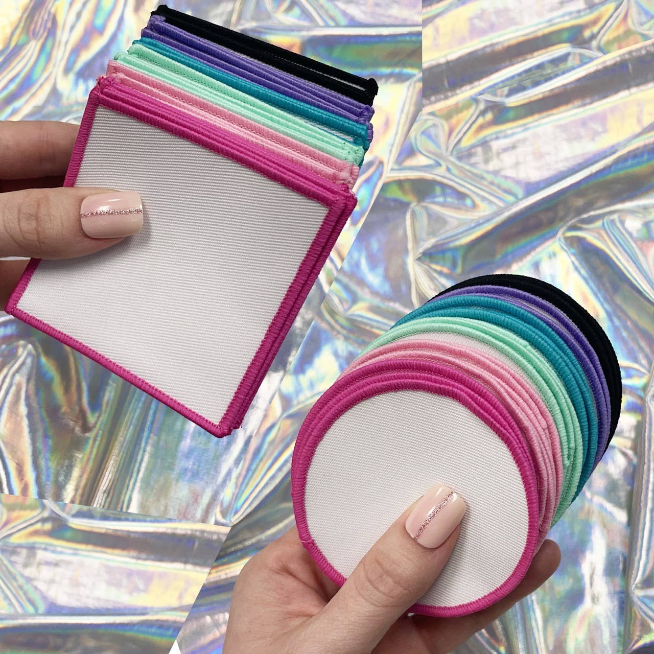 The Crafty Engineer - Vendita all'ingrosso Toppe - Toppe per sublimazione vuote con bordo colorato2