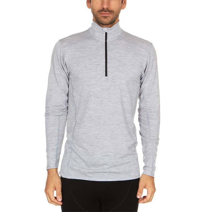 Micro Weight - 1/4 Zip en Laine pour Homme Woolverino pour la vente par Runners Essentials by Without Limits