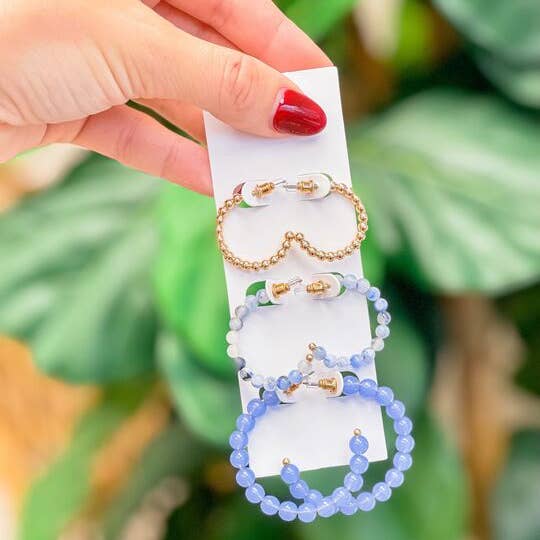 Prep Obsessed Wholesale - Wholesale Jewelry Set - Multi-Beaded Hoop Earring Sets