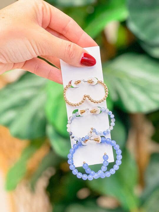 Multi-Beaded Hoop Øreringe sæt for engroshandel hos Prep Obsessed Wholesale