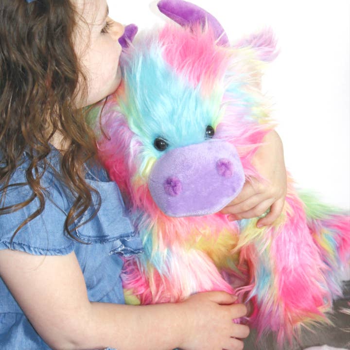 Jomanda Soft Toys & Accessories - Wholesale Stuffed/Plush Toy - Kids & Baby - Highland Cow Soft Toy Large Rainbow - 30cm