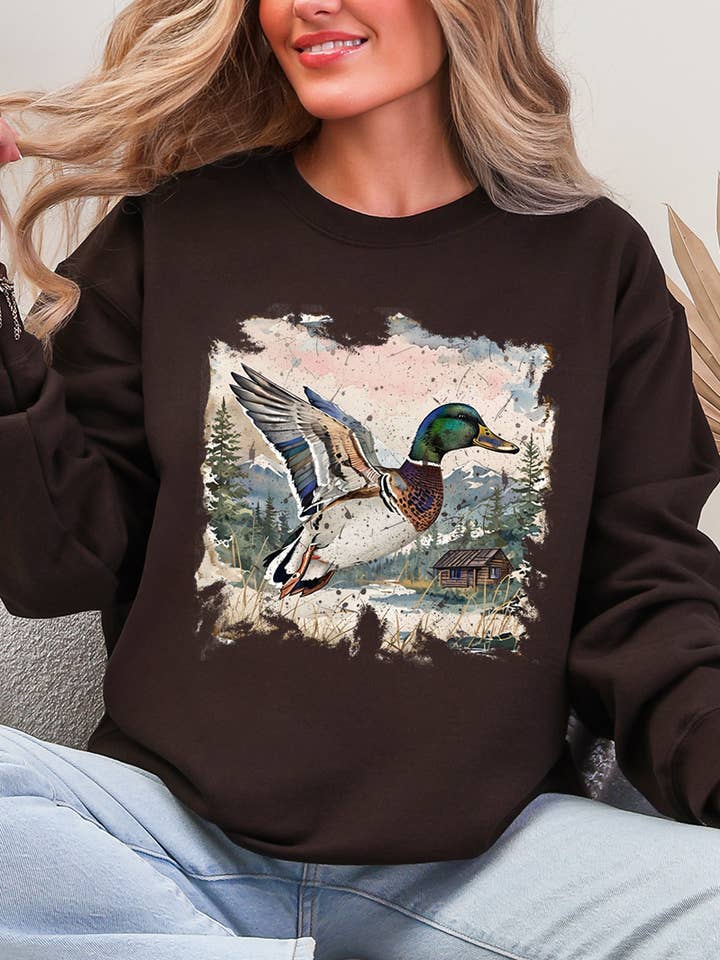 Mallard Mountains Heavy Blend Crew Sweatshirt for wholesale by Wholesale Accessory Market