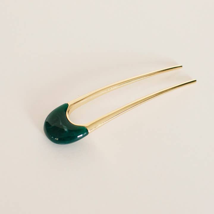 Lune Resin Hair Stick - Amber for wholesale by nar'sha