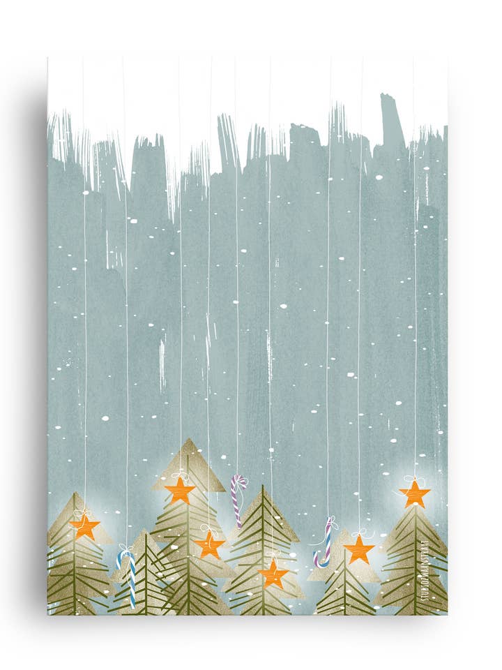 postkort 'jul - stjerner fra himmelen' for engroshandel hos STUDIOZWAANSTRAAT