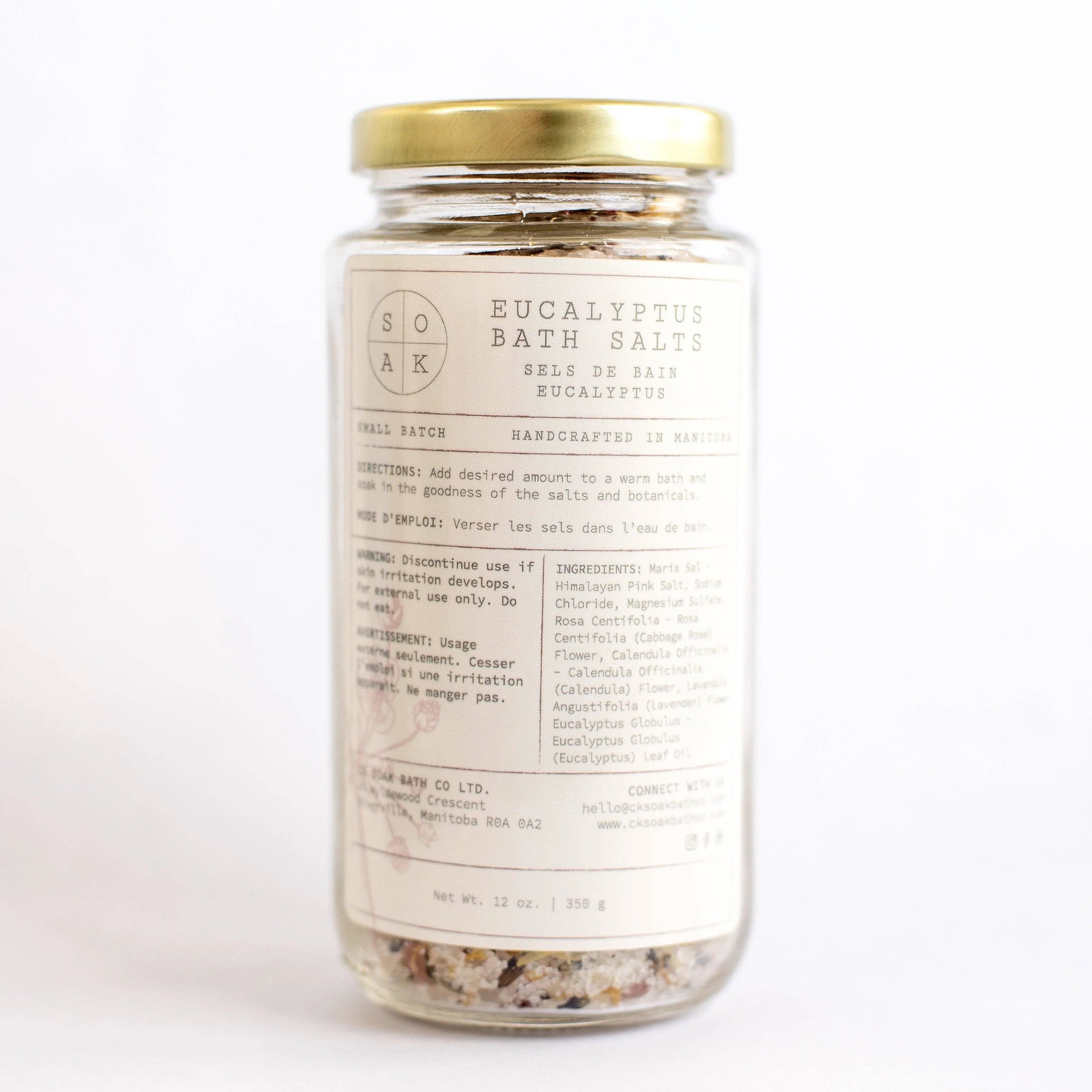 SOAK Bath Co - Wholesale Bath Salts - Eucalyptus Bath Salts - Canadian Handmade2