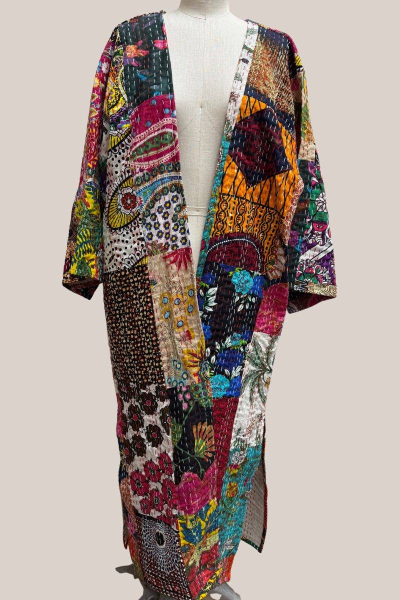 Leto Accessories - Wholesale Kimono - Women's - Handmade India Assorted Patchwork Dusters - All Different7