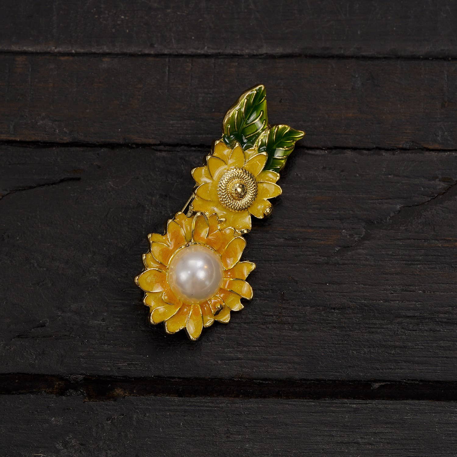 Tourtiwi – alfinete de lapela por atacado – Broche Retro de Girassol, Broche de Flor de Planta em Liga8