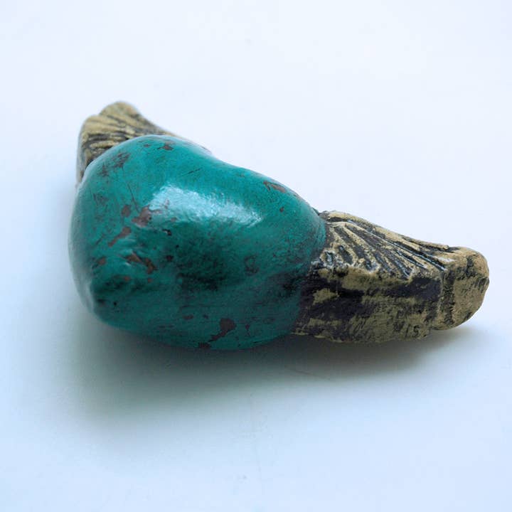 Contreras Designs - Wholesale Decorative Figurine - MXDH13- Mini Clay Turquoise Heart with Wings2