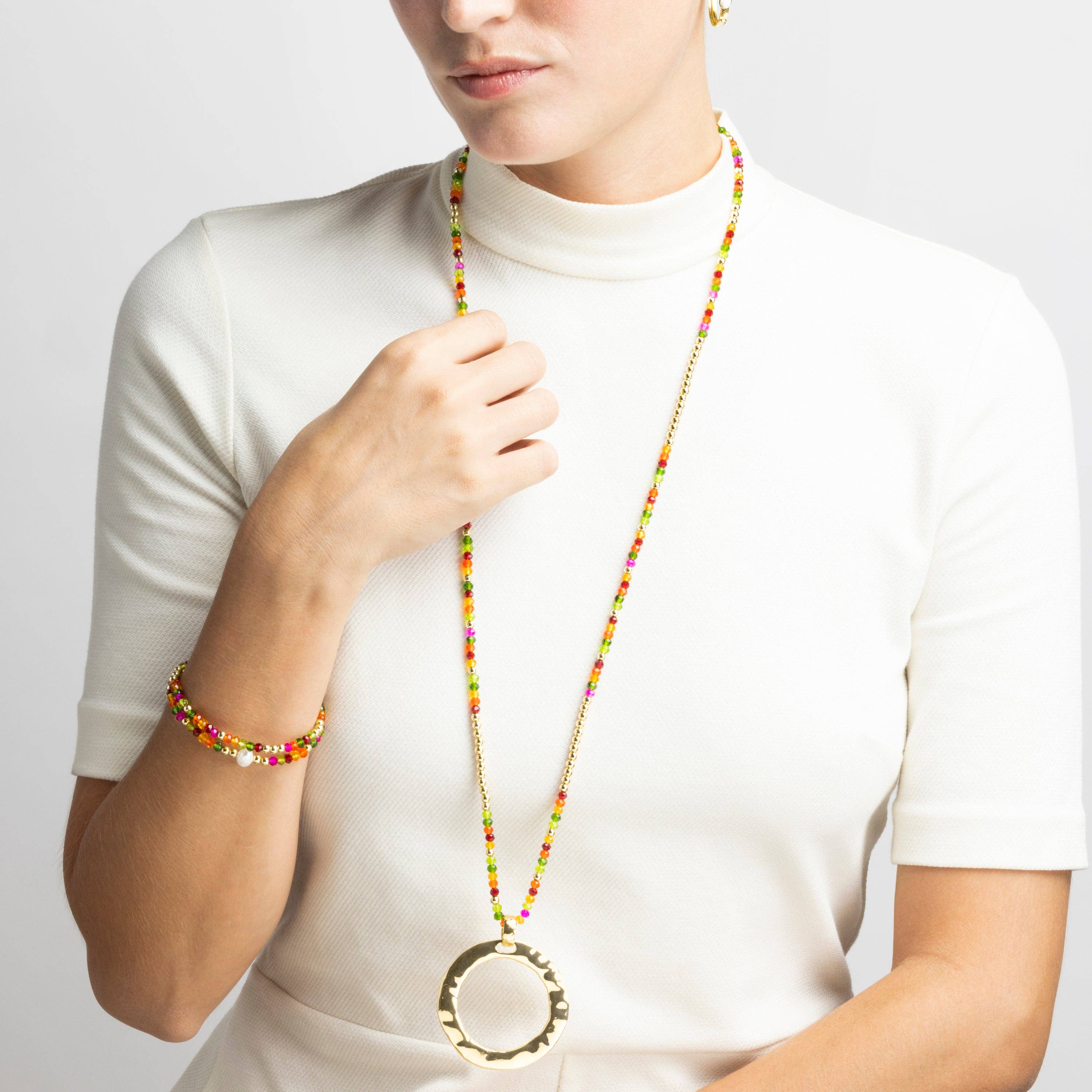 Luxenter - Wholesale Pendant/Charm Necklace - Collar con Cristal Rosa acabado oro 18k - Miota1