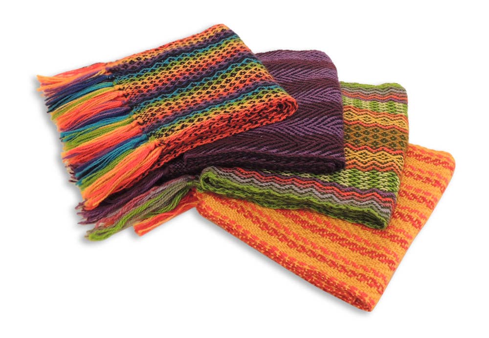 Sanyork Fair Trade – wholesale Halsduk - Dam – Juliaca vävd alpacka geometriska mönster halsduk med fransar Peru0