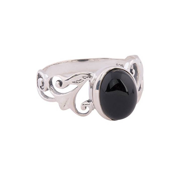 Benjamin International - Venta al por mayor Anillos grandes/de cóctel - ANILLO OVALADO CON MANGO ENROLLADO DE PLATA DE LEY