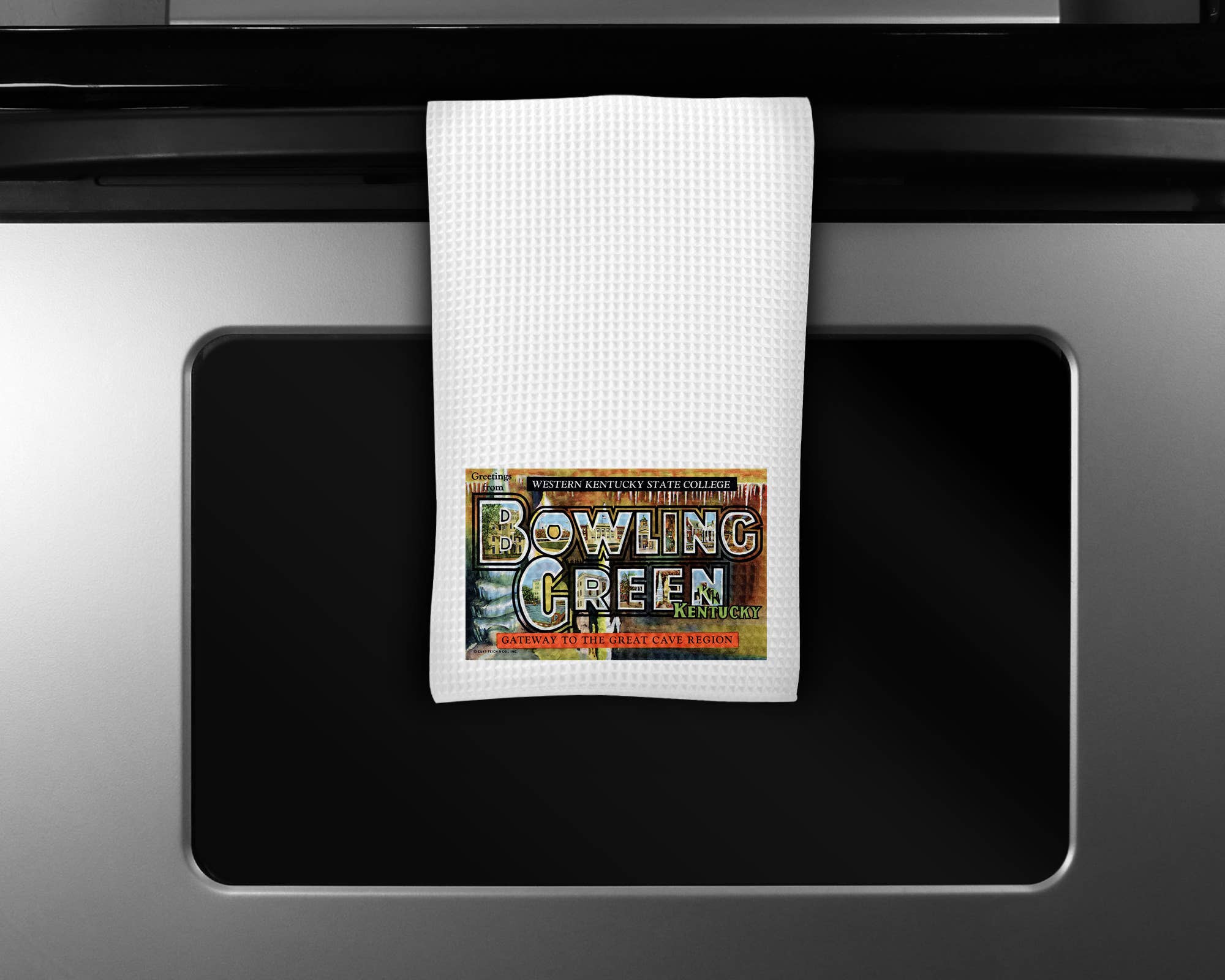 Daisy Mae Designs - Wholesale Tea Towel - Bowling Green Kentucky Postcard Kitchen Towel