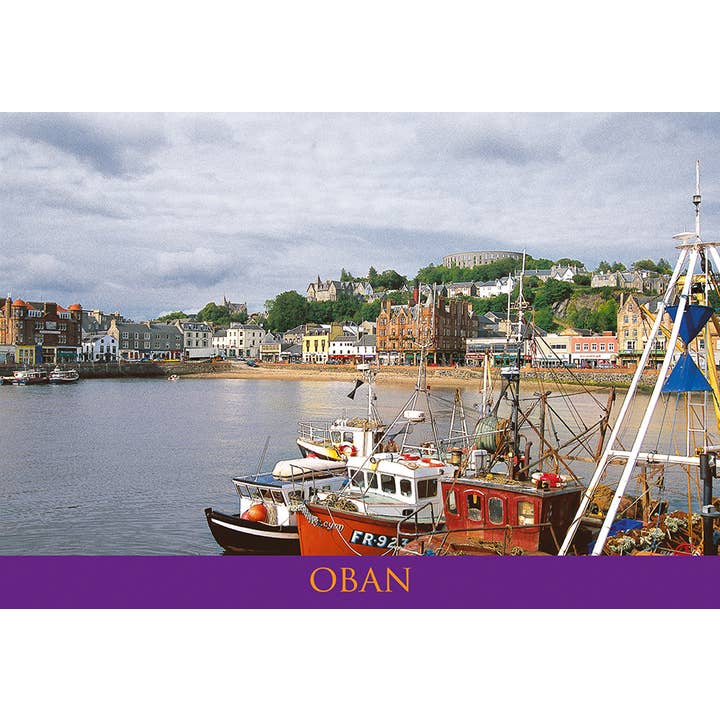 Medium Postcard Oban for wholesale by Island Blue Publishing