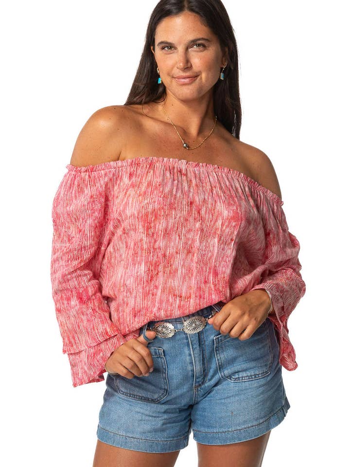 Lovlei - Wholesale Blouse - Women's - Meg Women's Blouse - 100% Rayon Double Bell Sleeves