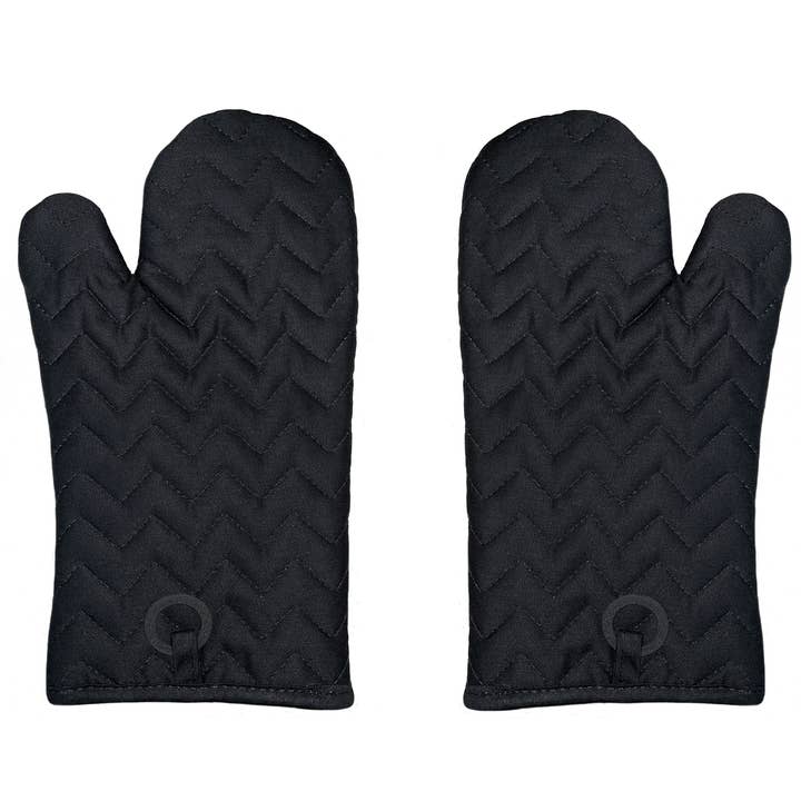 home mart goods - Wholesale Oven mitt/pot holder - Black Heat Resistant Soft Quilted Oven Mitts With Silicone2