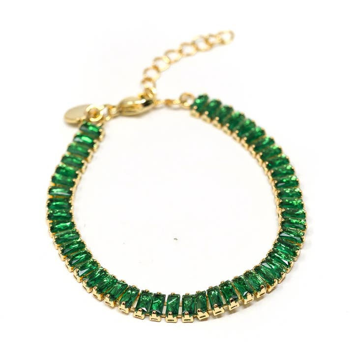 Baguette Burst Bracelet in Kelly Green for wholesale by The Sis Kiss