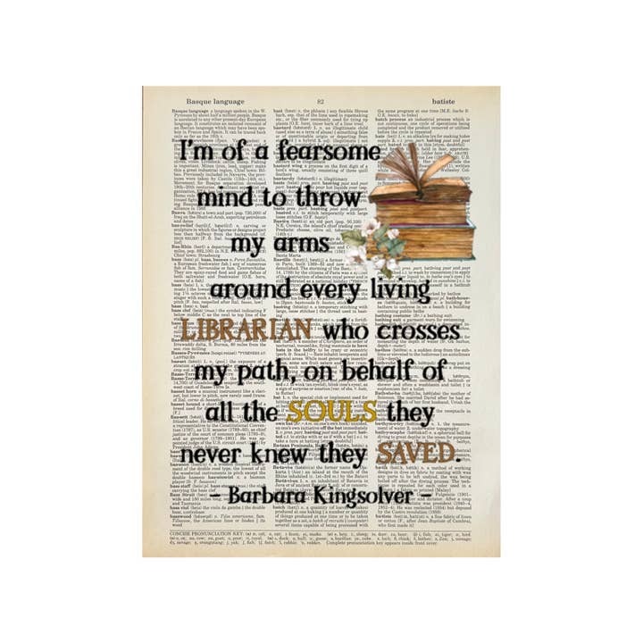 I'm of a fearsome mind | Dictionary Print | Vintage Book Art for wholesale by Bookish Birds