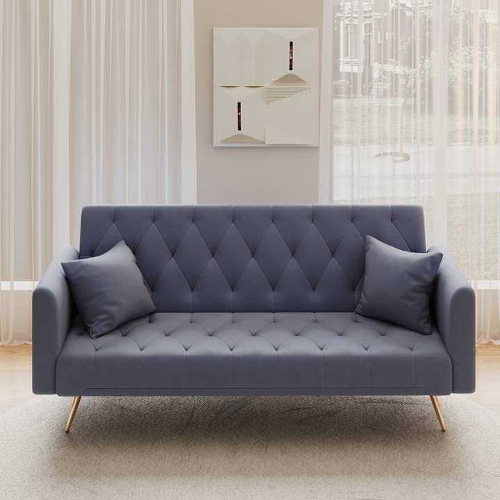 39F Inc. - Wholesale Sofa - 71 inch Convertible Love Seat Sofa Bed, Velvet, 6 colors24