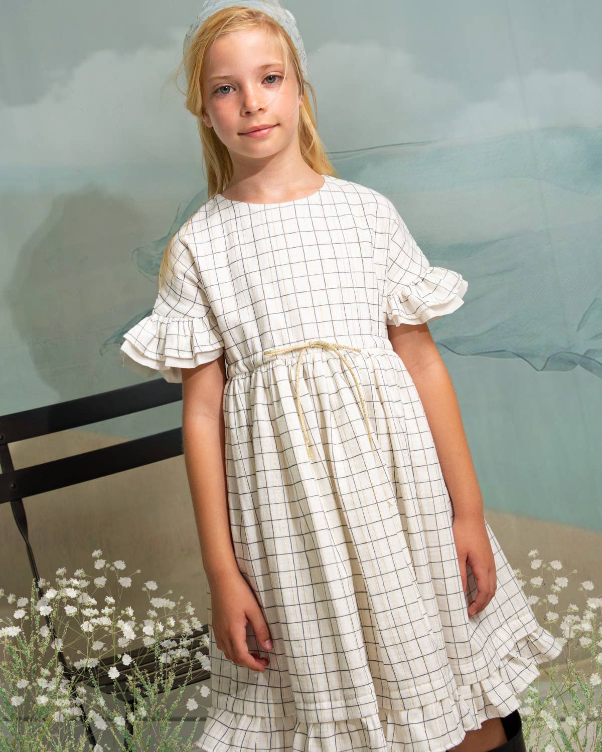 Cosmosophie – Großhandel Kleid – Kinder – Alisa Kleid mit Karo-Muster5