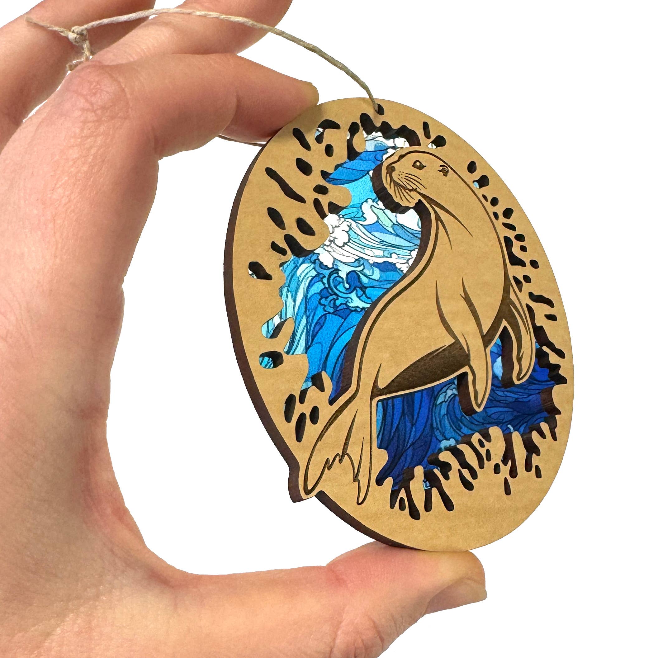 Art by Sharell - Wholesale Ornament - Sea Lion Ornament | Coastal Hanging Decor2