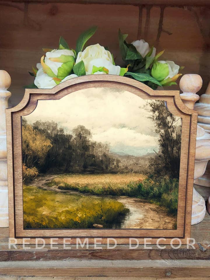 Provincial Moody Dirt Road Framed Art for wholesale by Redeemed Decor