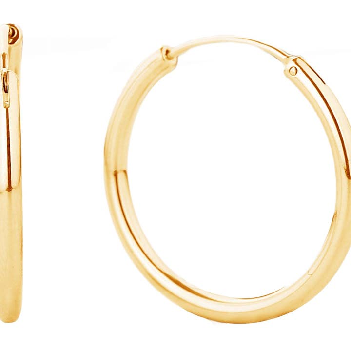 MiMi Wholesale - Wholesale Hoop Earrings - 14K Gold Metal Endless Hoop Earrings