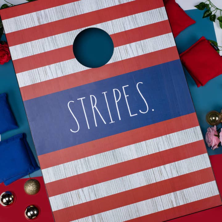 DesignStyles Home - Wholesale Cornhole - Rae Dunn “Stars/ Stripes” Patriotic Cornhole Boards and Bags