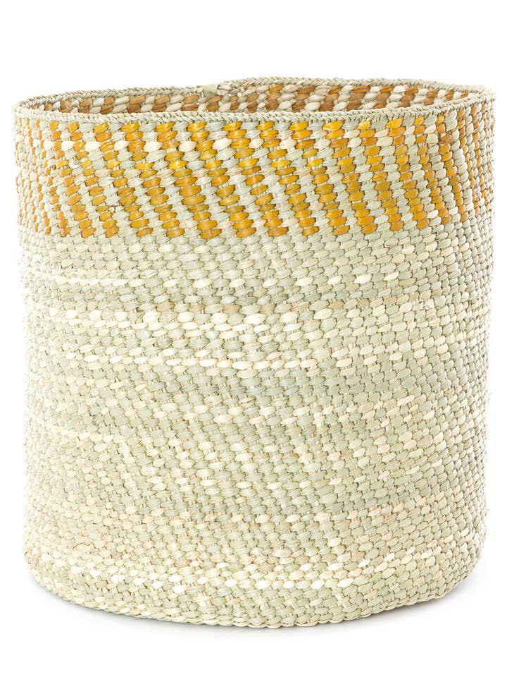Panier Iringa Kupanda Jaune et Naturel - Grand pour la vente par Swahili | AFRICAN MODERN