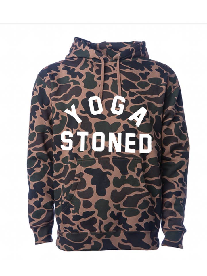 Yoga Stoned Hoodie - Camo for wholesale by Namaste As Fuck