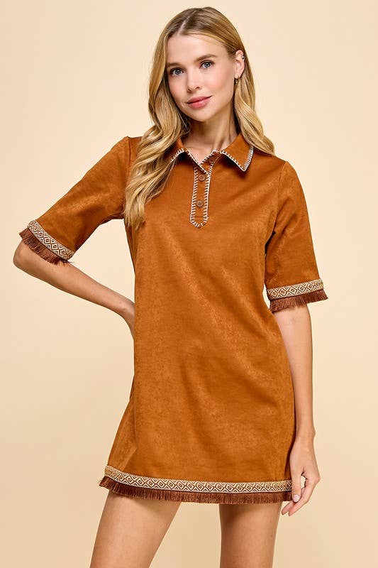 TCEC - Vente Robe – femme - Robe à boutons avec détails à franges CD04764S1