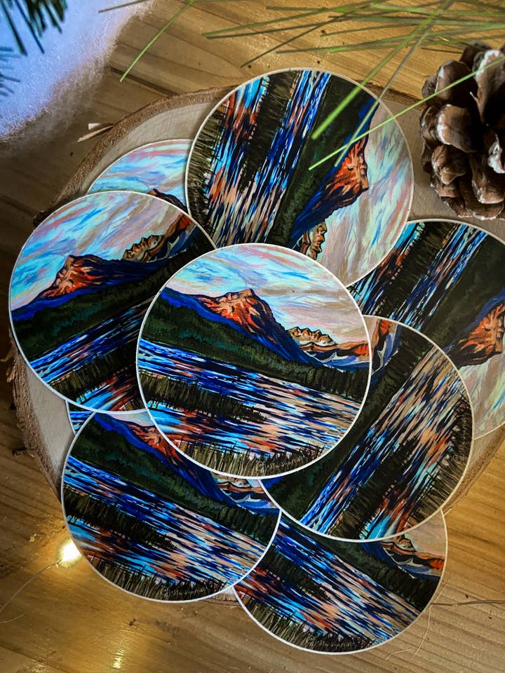 Juneau Alaska Mountain Sticker for wholesale by Jess Wagner Art