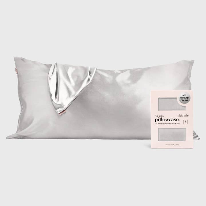 KITSCH - Wholesale Silk/microfibre haircare - Satin Pillowcase King - Silver