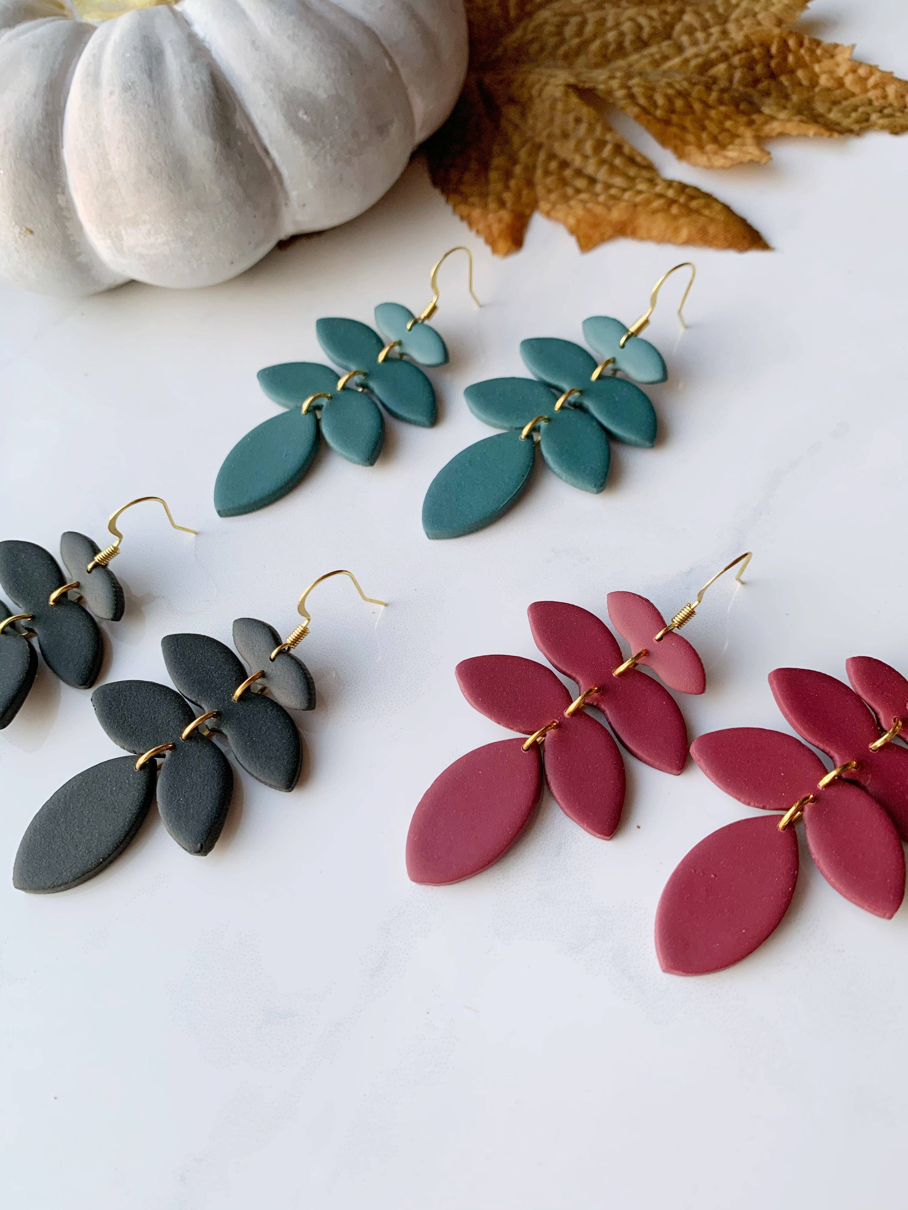 Clay By Denae - Wholesale Dangle Earrings - Mel Earring in Burgundy3