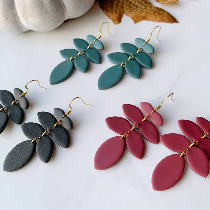 Clay By Denae - Wholesale Dangle Earrings - Mel Earring in Burgundy3