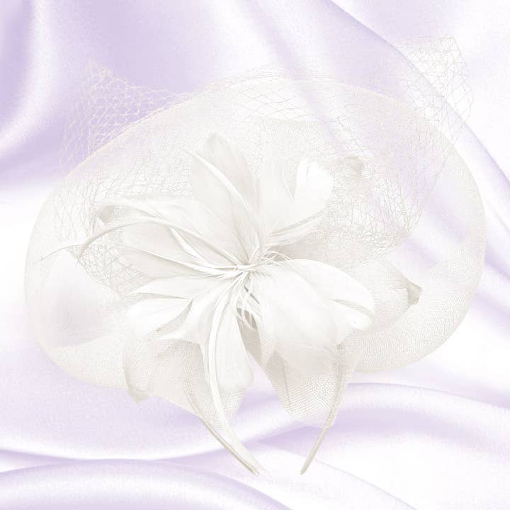 Sensibling Corp. - Wholesale Fascinator Hat - Women's - Flower Feather Mesh Fascinator / Headband7