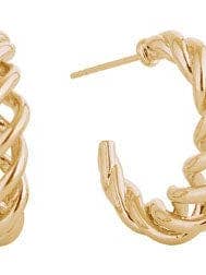 DJE311193 14K Dipped Twisted Rope Hoop Earrings for wholesale by MiMi Wholesale